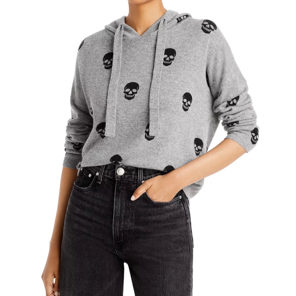 AQUA Cashmere Skull Print Hoodie / M